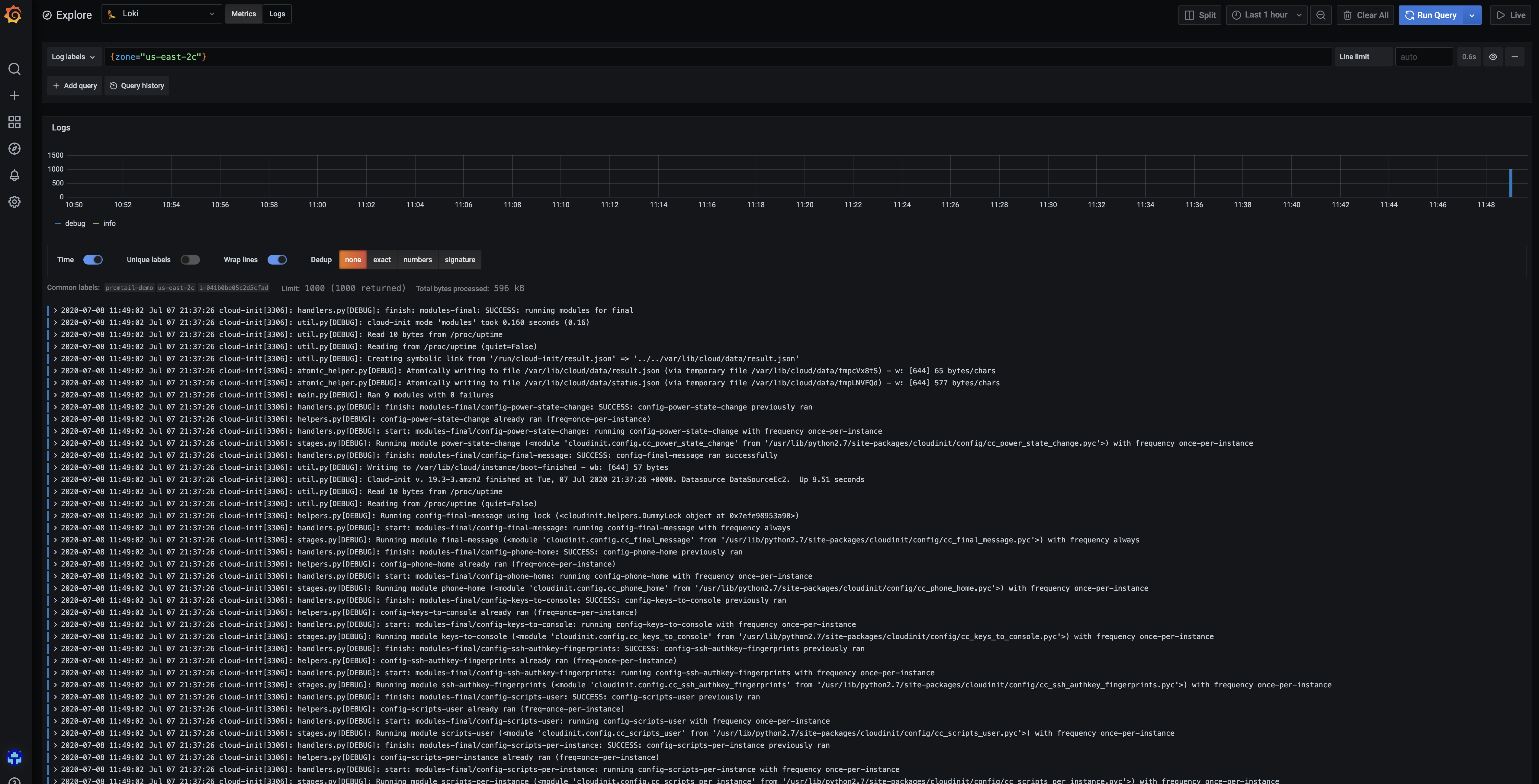 Grafana Loki logs