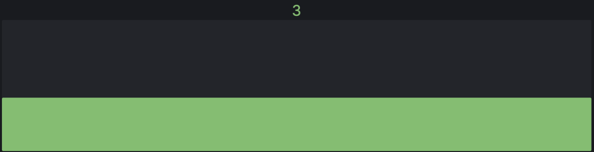 Bar gauge, single row of data with max and min displaying value