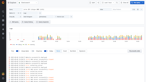 Elastic logs highlighting
