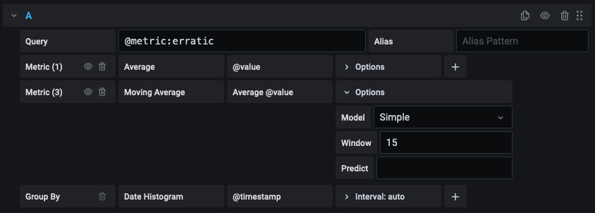 Pipeline aggregation editor