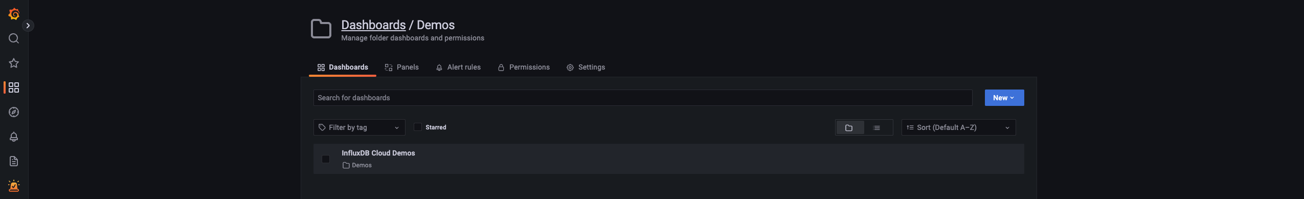 InfluxDB dashboard